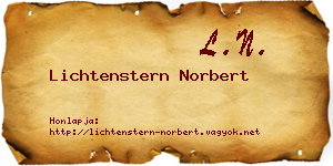 Lichtenstern Norbert névjegykártya