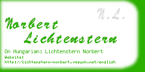 norbert lichtenstern business card
